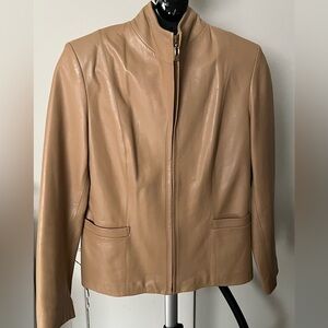 Cole Haan Women's Light Brown Leather Jacket